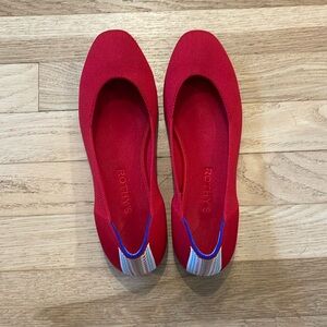 Rothy's The Flat Round Toe Ballet Shoes Red